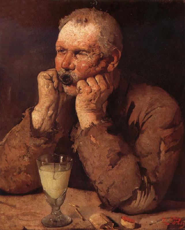 Jean Daniel Ihly An absinthe Drinker France oil painting art